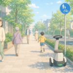 特定小型原付が歩道を6km/hモードでゆっくり走れる条件を表したイメージイラスト
